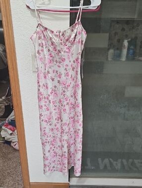 Pink Floral Slip Dress